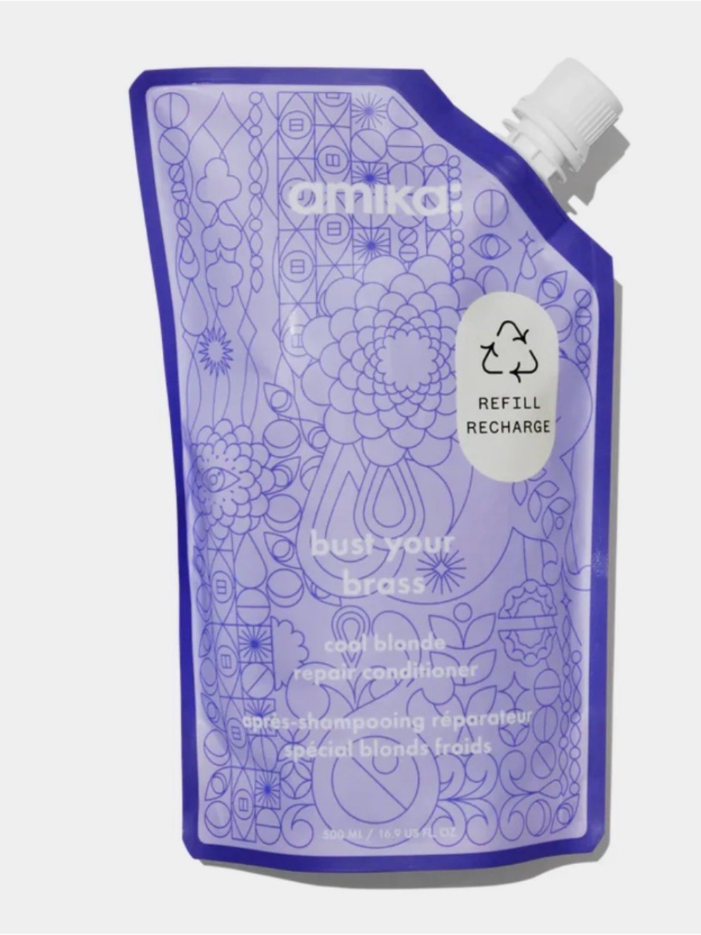 amika Cool Blonde Repair Conditioner Refill Pouch - Lavender Purple